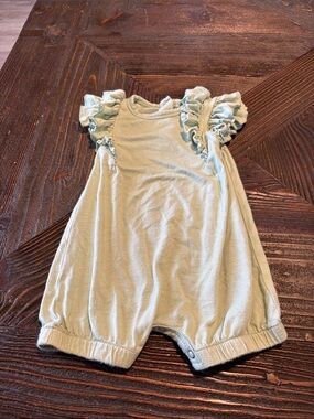 Giggle Moon Mint Green Ruffle Romper